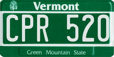 VT license plate CPR520