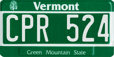 VT license plate CPR524