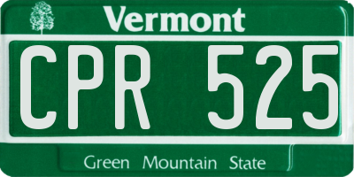 VT license plate CPR525