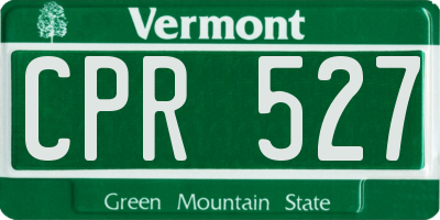 VT license plate CPR527