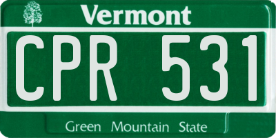 VT license plate CPR531