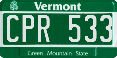 VT license plate CPR533