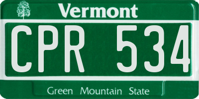 VT license plate CPR534