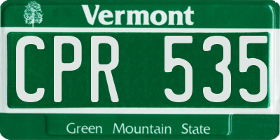 VT license plate CPR535