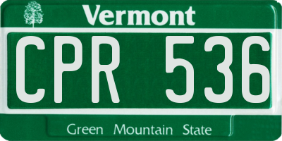 VT license plate CPR536