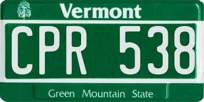 VT license plate CPR538