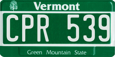 VT license plate CPR539
