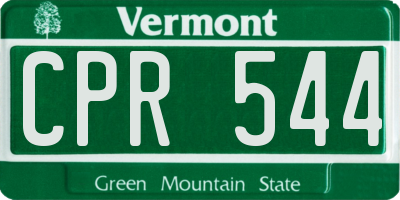 VT license plate CPR544