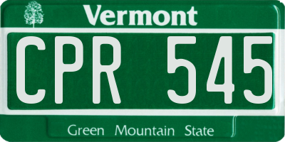 VT license plate CPR545