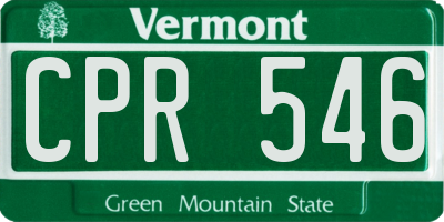 VT license plate CPR546