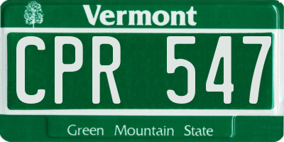 VT license plate CPR547