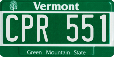VT license plate CPR551