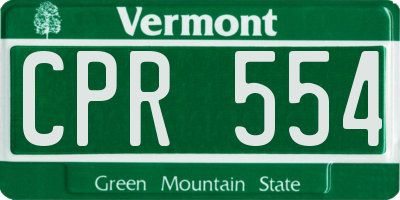 VT license plate CPR554