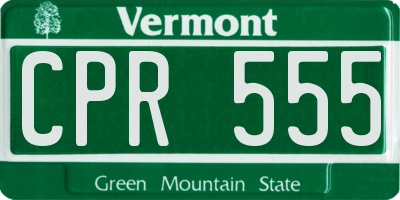 VT license plate CPR555