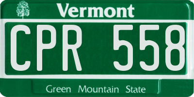 VT license plate CPR558