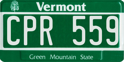 VT license plate CPR559
