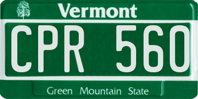 VT license plate CPR560