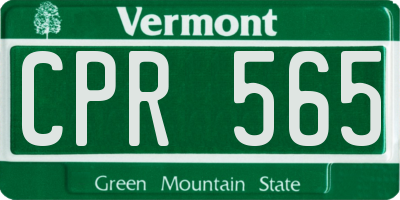 VT license plate CPR565