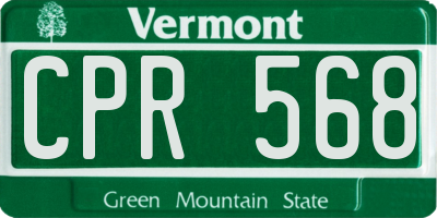 VT license plate CPR568