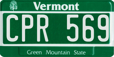 VT license plate CPR569