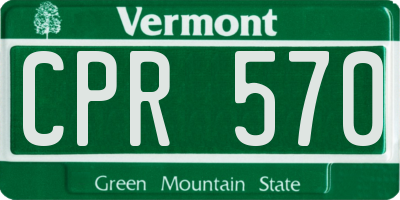 VT license plate CPR570
