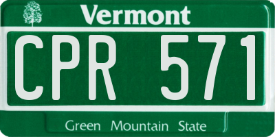 VT license plate CPR571