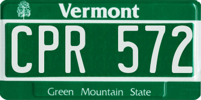 VT license plate CPR572