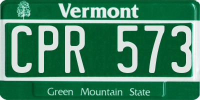 VT license plate CPR573