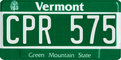 VT license plate CPR575