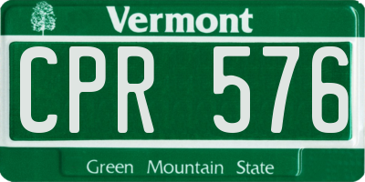 VT license plate CPR576