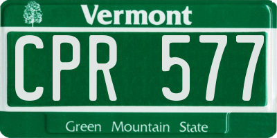 VT license plate CPR577