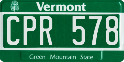 VT license plate CPR578