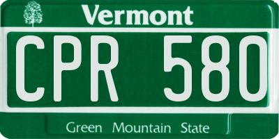 VT license plate CPR580