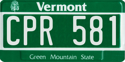 VT license plate CPR581