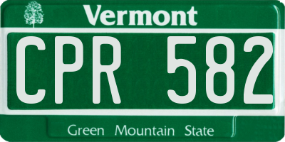 VT license plate CPR582