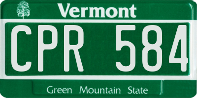 VT license plate CPR584