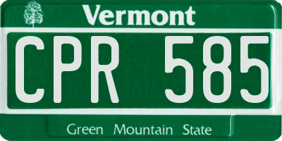 VT license plate CPR585
