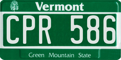VT license plate CPR586
