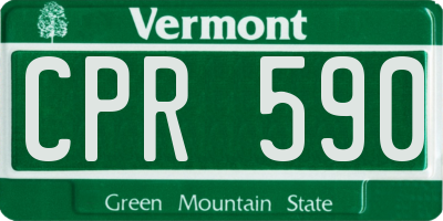 VT license plate CPR590