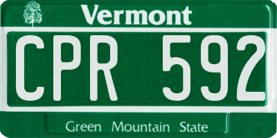 VT license plate CPR592