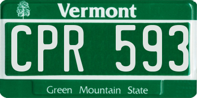 VT license plate CPR593