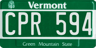 VT license plate CPR594