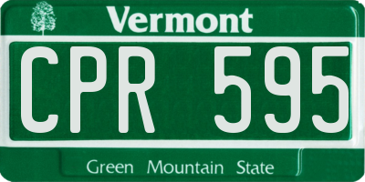 VT license plate CPR595