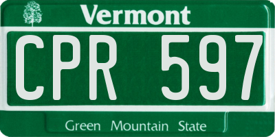 VT license plate CPR597