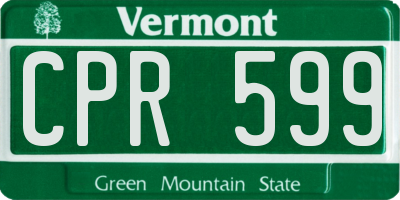 VT license plate CPR599
