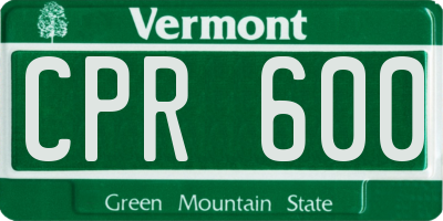 VT license plate CPR600
