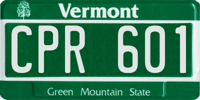 VT license plate CPR601