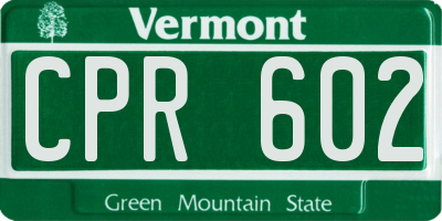 VT license plate CPR602