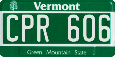 VT license plate CPR606