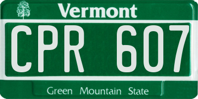 VT license plate CPR607